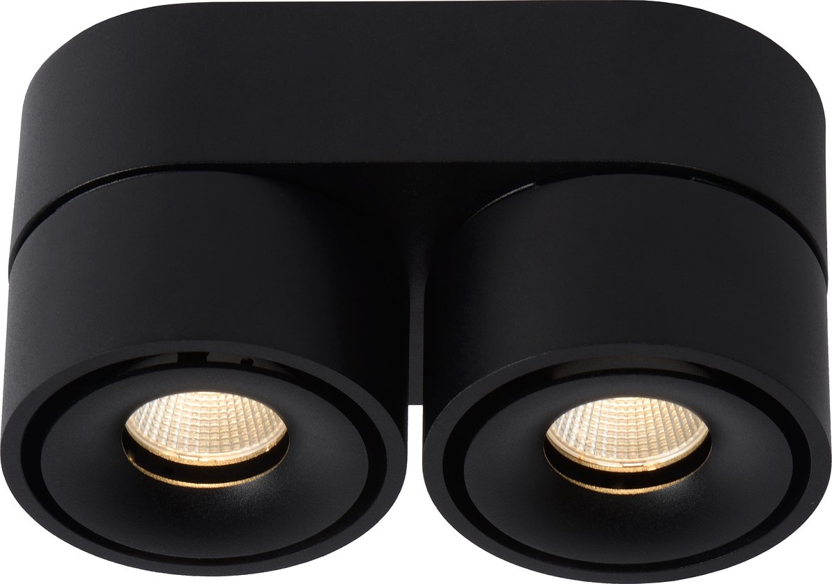 Lucide YUMIKO - Plafondspot (Plafondlamp) - LED Dimbaar - 2x10W 2700K - Zwart