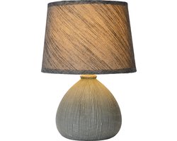 Lucide RAMZI - Tafellamp - Ø 18 cm - 1xE14 - Grijs - Japandi