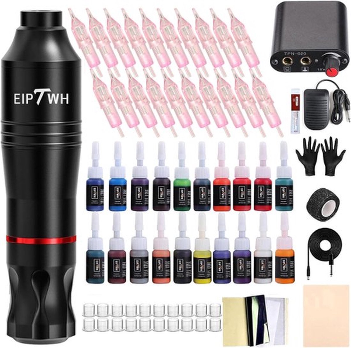 Luxe Tattoo Machine - Tattoo Set - Tattoo Pen - Tattoo Kit - Tattoo Naalden - Tattoo Kit Voor Beginners - Tattoo Machine Beginner Set - Inkt Zwart