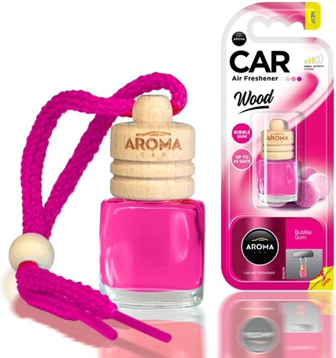 AROMA CAR AROMA Hout Luchtverfrisser Kauwgom Langdurige Frisheid Zoete Geur Roze