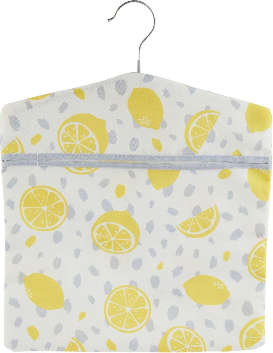Goedkoopste Wasknijperzakken met citroenprint - Hangend aan de lijn, Peg-organisatie, Gemakkelijk ophanghaak voor opslag, biedt plaats aan maximaal 100 wasknijperzakken