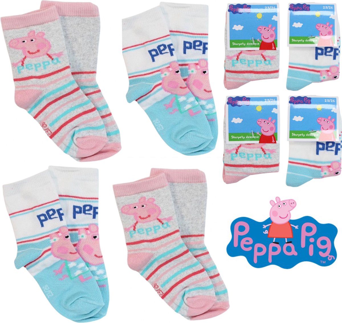 Peppa Pig sokken - 4 paar - maat 31/34