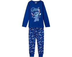 Disney Stitch Pyjama - Donkerblauw - 100% Katoen. Maat 134/140 cm - 9/10 jaar