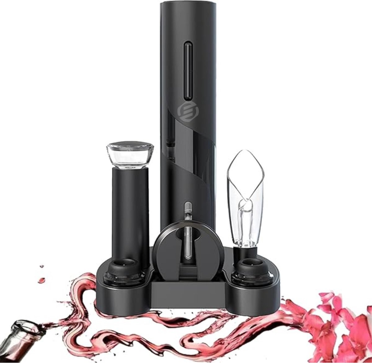 Equivera Elektrische Kurkentrekker Set - Automatische Wijnopener - Wijn Accessoires - Flessenopener - Cadeautip - Premium