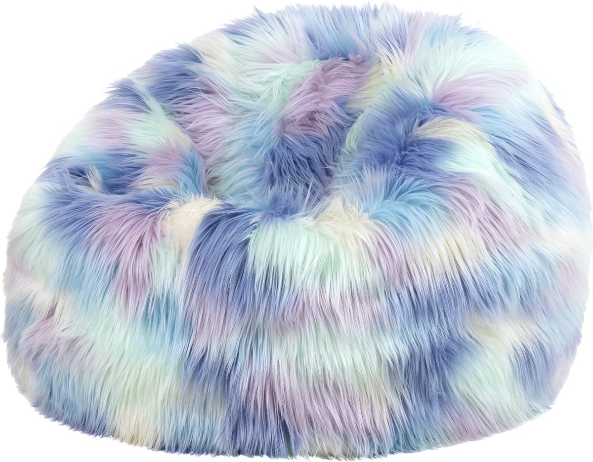 Icon Kingston Kinderzitzak Stoel - Fluffy Pluche Imitatiebont - Eenhoorn
