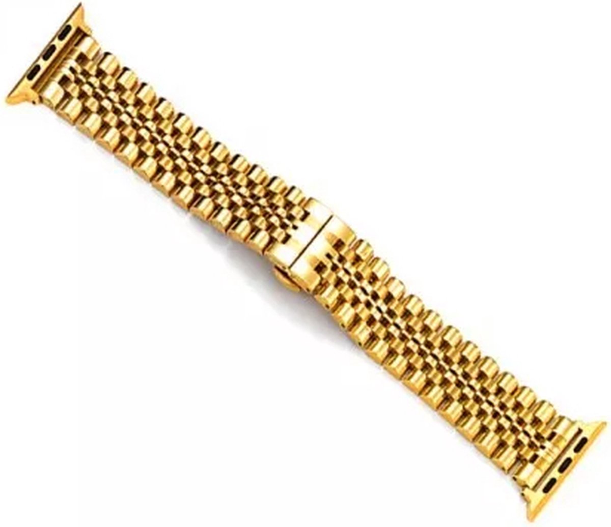 Goud Metalen Bandje Geschikt voor Apple Watch 42/44 mm - Roestvrijstaal - Verstelbaar