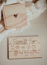 BolleToet - puzzle en bois bébé en route avec boîte en bois - faire-part - grossesse - bébé