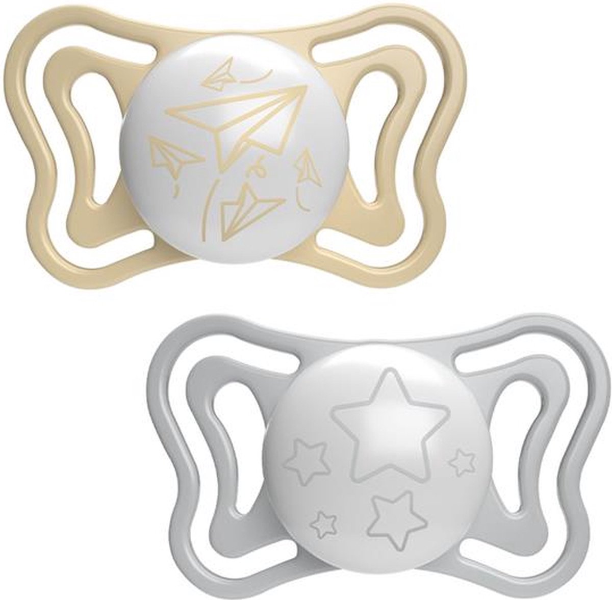 Goedkoopste Chicco Physio Light siliconen lichtgevende fopspeenset van 6 tot 16 maanden. 2 stuks