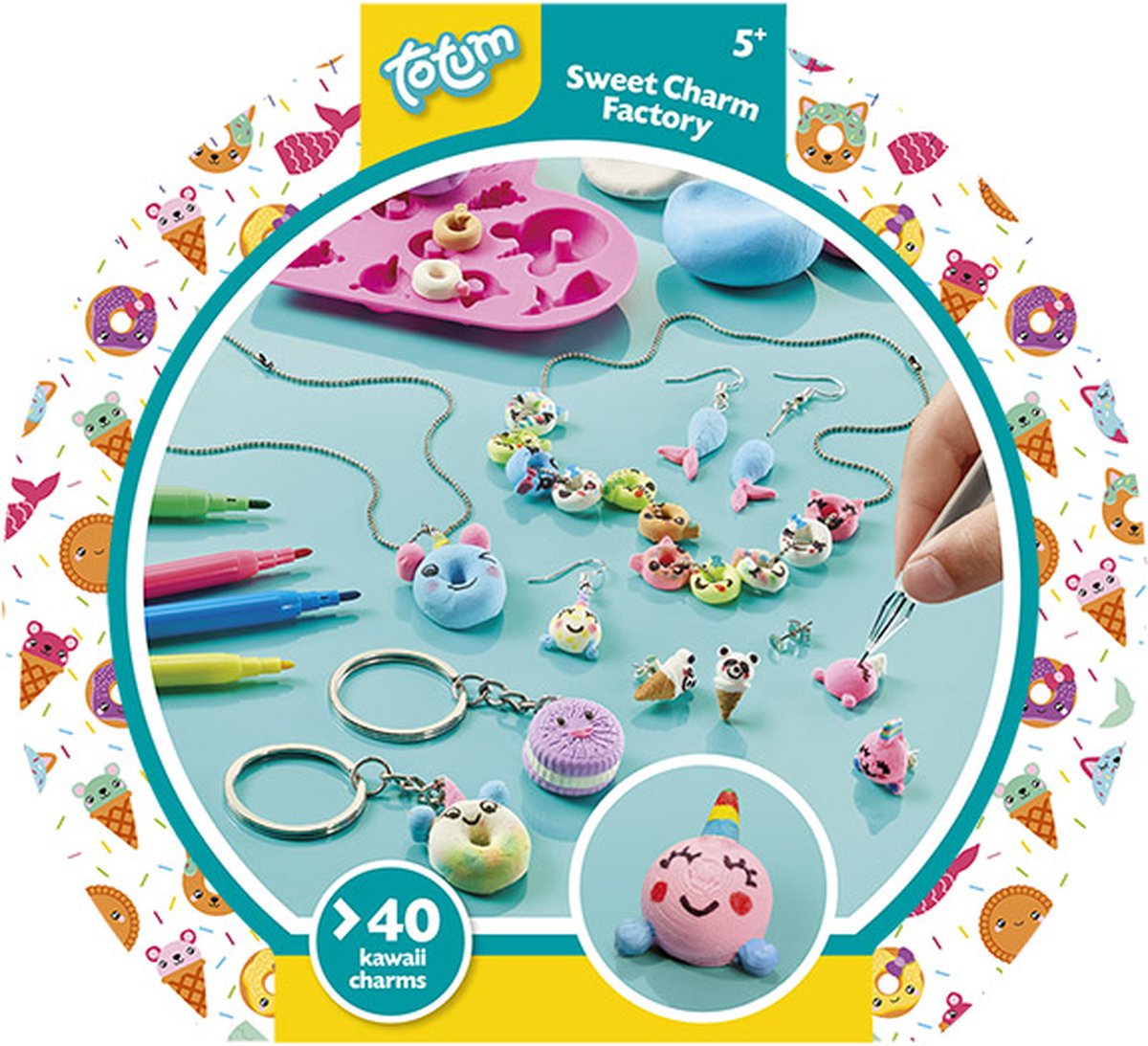 Totum knutsel koffertje kawaii sieraden, armbandjes maken - Sweet Charm Factory - creatief speelgoed meisjes vanaf 5 jaar cadeau tip — afbeelding 6