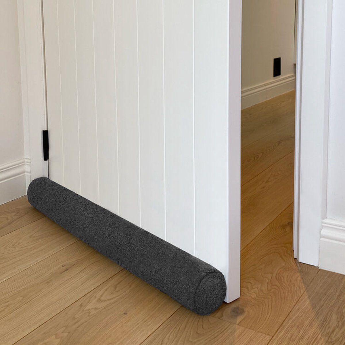 Beautissu 2x Tochtstopper Deur 130 cm – Energiebesparende Koudeblokker Tochtstrip Voor Deuren – Tochtrol Donkergrijs – Tochtstopper Stof Voor Ramen & Deuren – Levante