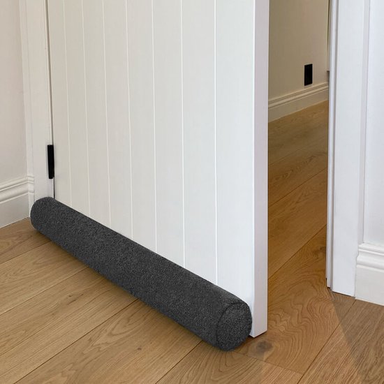 Rori - Magnetische Tochtstopper - Teddy Stof - 90 cm - Antraciet - Tochtrol voor Deur en Raam - Warmtebesparend