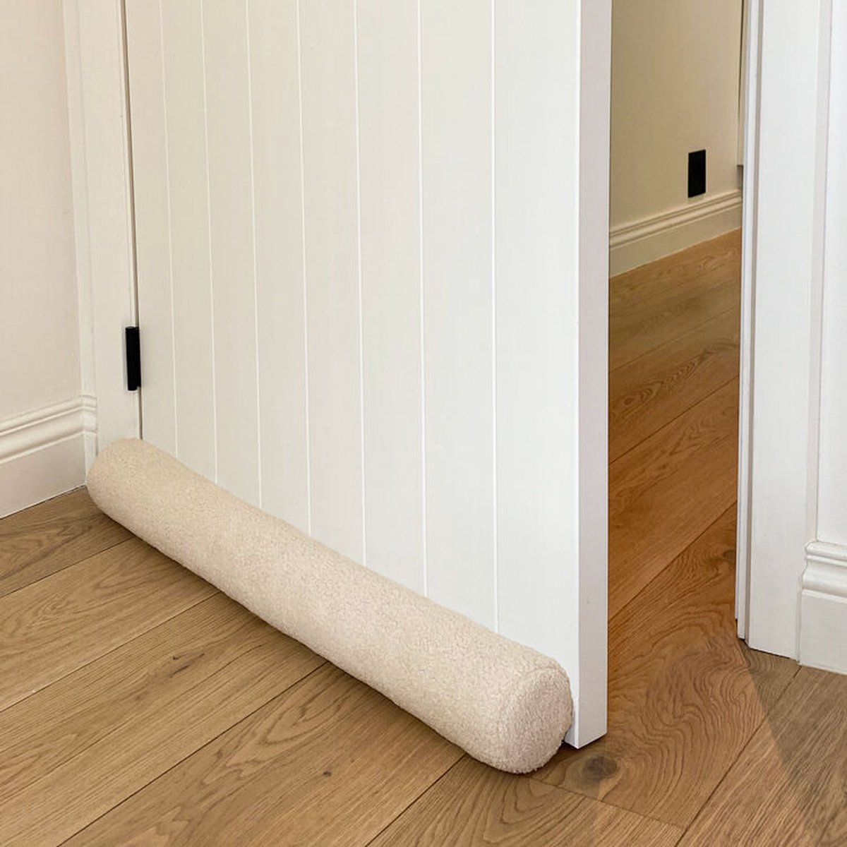 Rori - Magnetische Tochtrol - Zachte Teddystof - 100 cm - Beige - Kwalitatief Opgevuld - Tochtstopper voor Deuren en Ramen - Isolerend en Warmtebesparend