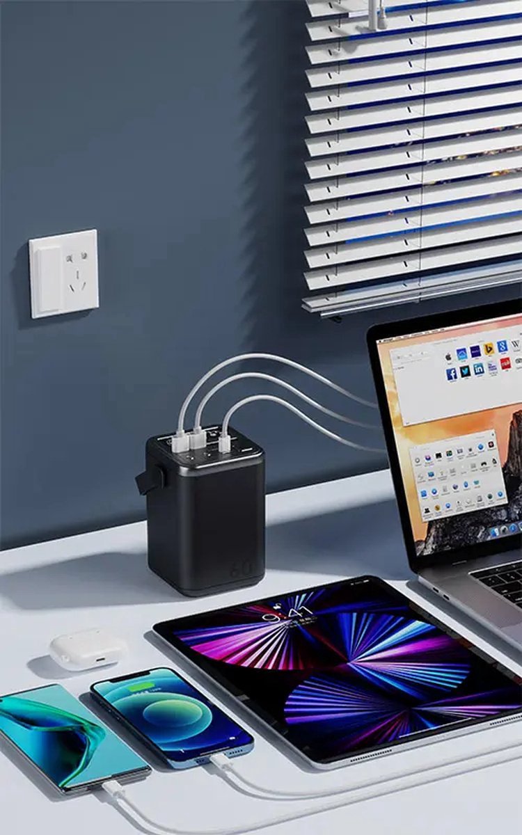 100W Powerbank 60000 mAh met LED Display - afbeelding 2