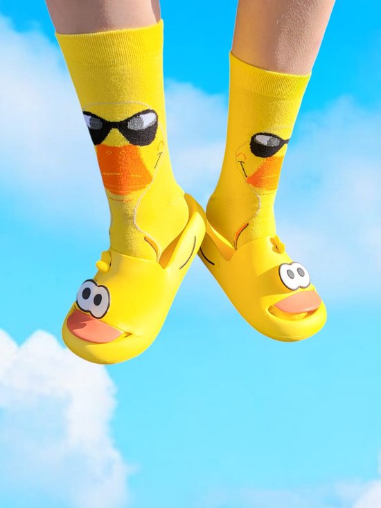 Grappige sokken - Eend sokken - Valentijnsdag cadeau - Verjaardag cadeau - Kado - Leuke sokken - Vrolijke sokken - Luckyday Socks - Sokken met tekst - Aparte Sokken - Sokken waar je vrolijk van wordt - Maat 37-44