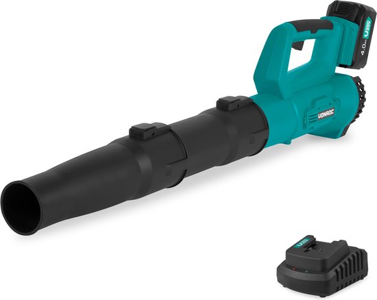 VONROC TurboJet Bladblazer 20V - Axiaal design: zeer krachtig, hoog rendement - Luchtvolume 420m3/uur - Incl. 4.0Ah Accu en snellader