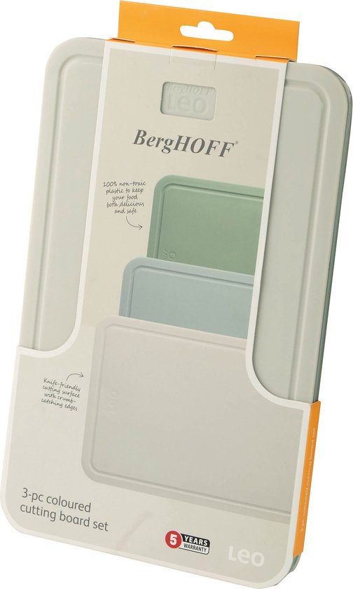 Ensemble de planche à découper, 3 pièces, Spirit, Sage, Ardoise - BergHOFF | Line Lion