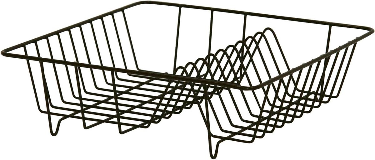 Goedkoopste Afdruiprek van draad - afdruiprek met kunststof coating zwart - borden en bestek afdruiprek voor keukenhulp - 250011 bordenrek