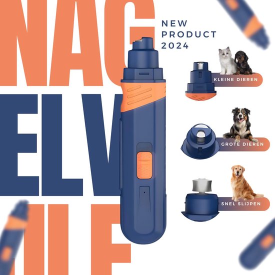 Nagelvijl voor honden, elektrisch, oplaadbaar, voor katten, met ledlicht, stil, klauwsnijder, pootverzorgingsset voor kleine, middelgrote en grote honden en katten