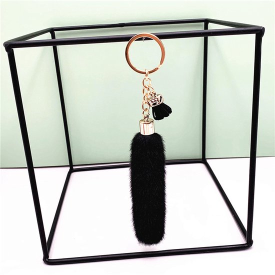 SHITOOMFE Faux Therian Tail, 15-15,8 inch vos staart sleutelketting, modieuze pluizige harige staart, prachtig kunstspeelgoed voor handtassen rugzak 5, Fox Tail sleutelhanger