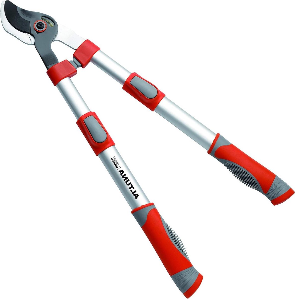 Telescopische snoeischaar met ontmultiplicatiesysteem bypass-snit verstevigd aluminium twee materialen handgreep
