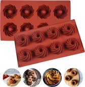 Bol.com Lynn's siliconen bakvorm- 8 holtes - Tulband vorm - Taart gebak chocolade zeep pudding etc - Oven vaatwasser magnetron v... aanbieding