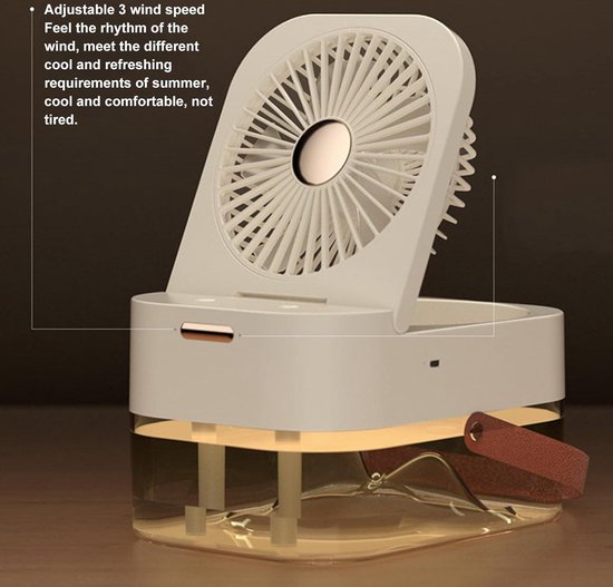 2-in-1 Luchtreiniger en Luchtbevochtiger, 5W 4L Watertank Stille Slaapmodus Luchtbevochtiger, USB Oplaadbare Desktop Luchtreiniger voor Kantoor Slaapkamer Woonkamer Kinderkamer