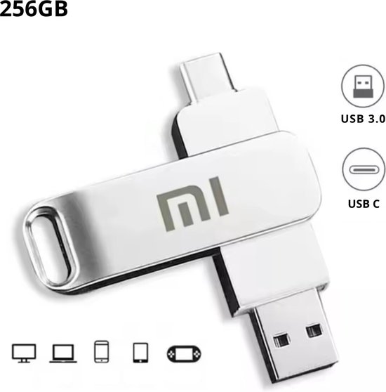 Foto: Sfproducts usb stick 256gb usb flash drive 256gb 110 mb s voor alle besturingssystemen aluminium behuizing