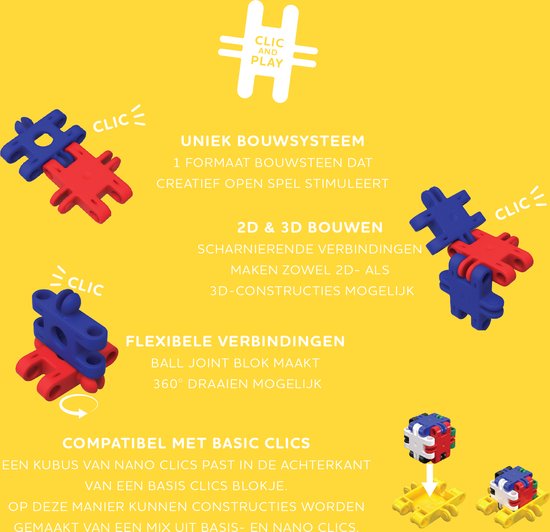 Nano Clics – Transport Builders 250 Piece Set – 5 in 1 Bouwblokken – SPEELGOED Gemaakt Van 100% RECYCLED Plastic – Speelgoed 8, 9, 10, 11, 12 jaar – Constructie Speelgoed