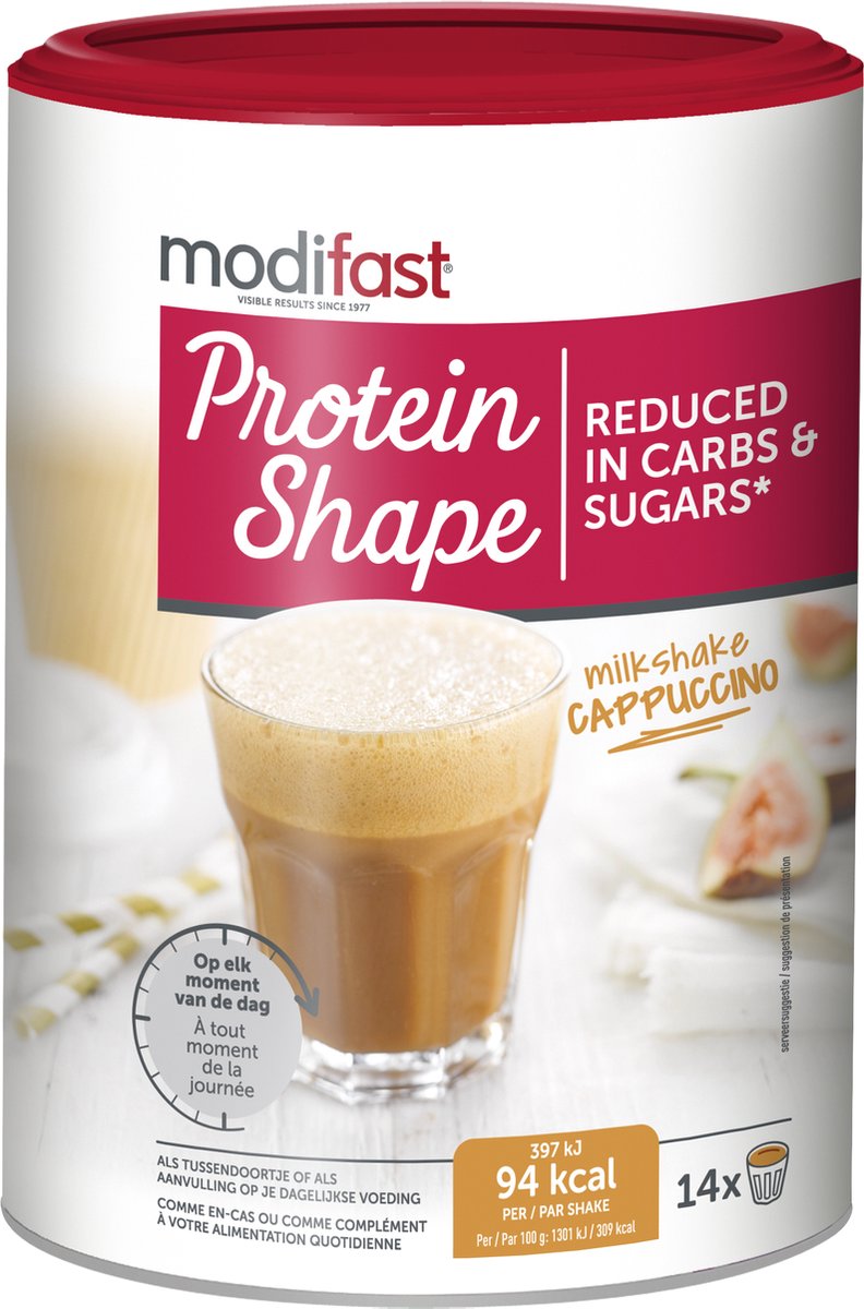 Goedkoopste Modifast Protein Shape - Milkshake - Cappuccino - 420 g