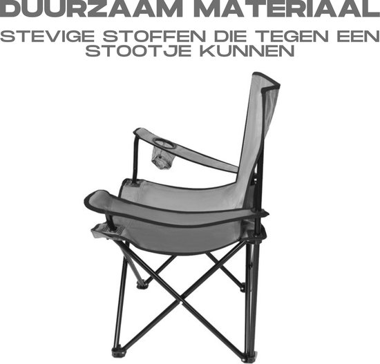 "Compacte Comfort Strandstoel met Opberghoes en gratis E-BOOK - Grijs - Visstoel - Strandstoel opvouwbaar - Strandstoel inklapbaar - Strandstoel verstelbaar - Strandmat - Visstoeltje opbouwbaar " — afbeelding 2