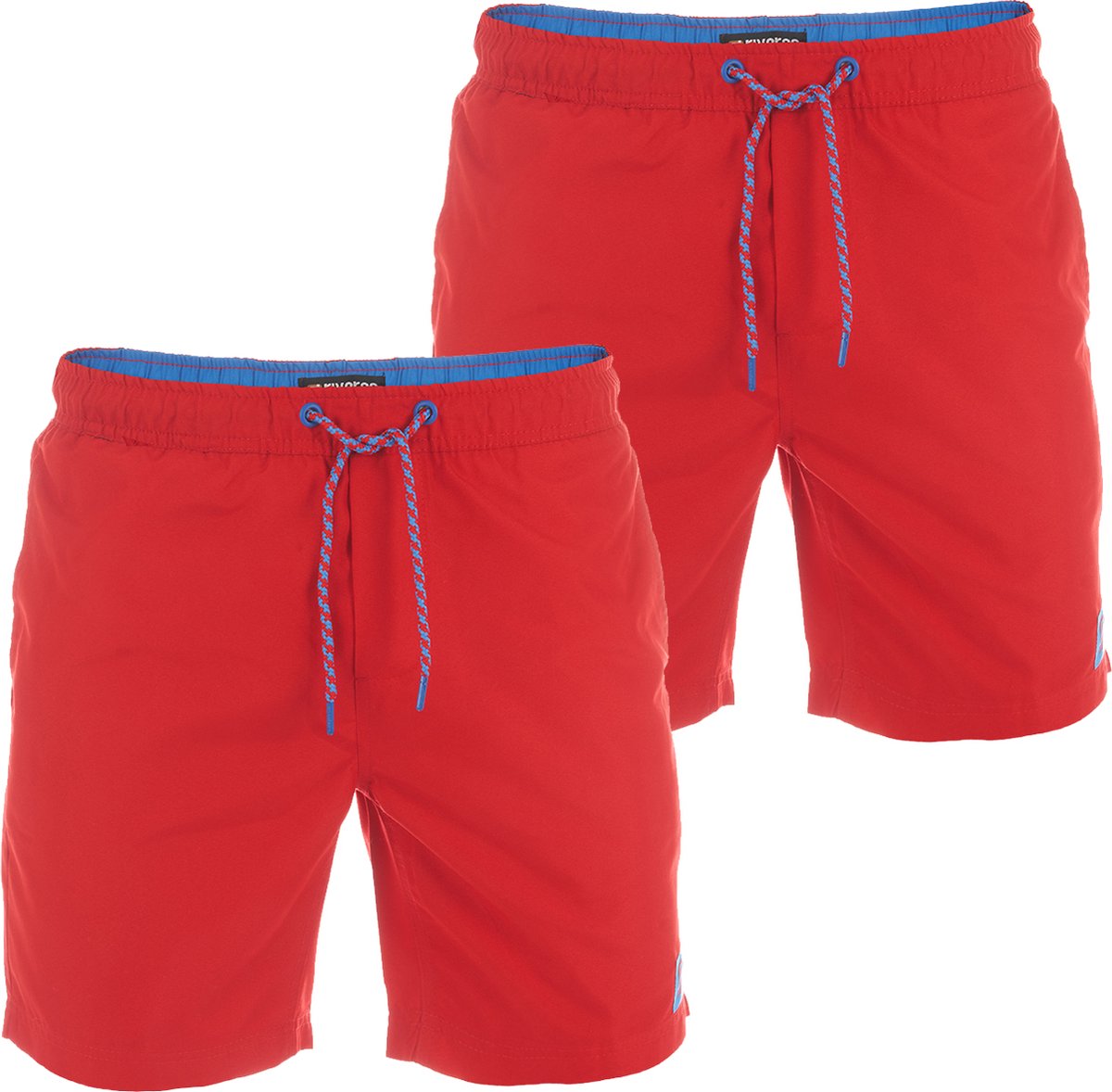 riverso Heren Short RIVDavid 2 Pack bequem Rood S Volwassenen Sportieve Zwembroeken met Binnenslip