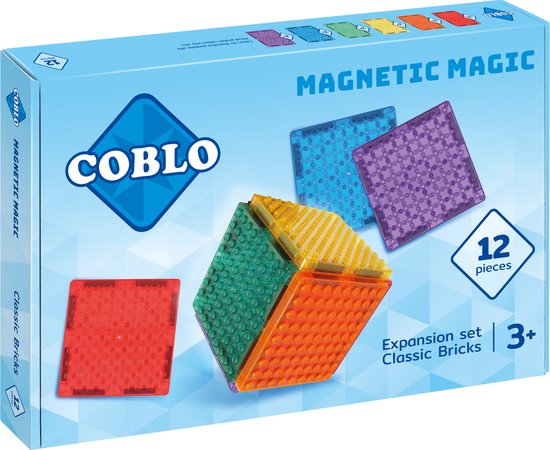 Foto: Coblo brick stenen 12 stuks magnetisch speelgoed montessori speelgoed magnetische bouwstenen magnetische tegels stem speelgoed cadeau kind speelgoed 3 jaar t m 12 jaar magnetisch speelgoed bouwblokken