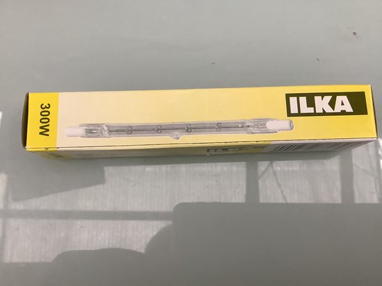 Buislamp 300watt. halogeen. voor bouwlamp. 11mm. dik x 12cm. lang.