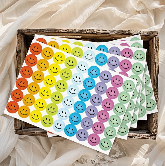 Smiley Kind Sticker Pastel Smiley Beloningsstickers - 270 Stickers - 19 mm ...