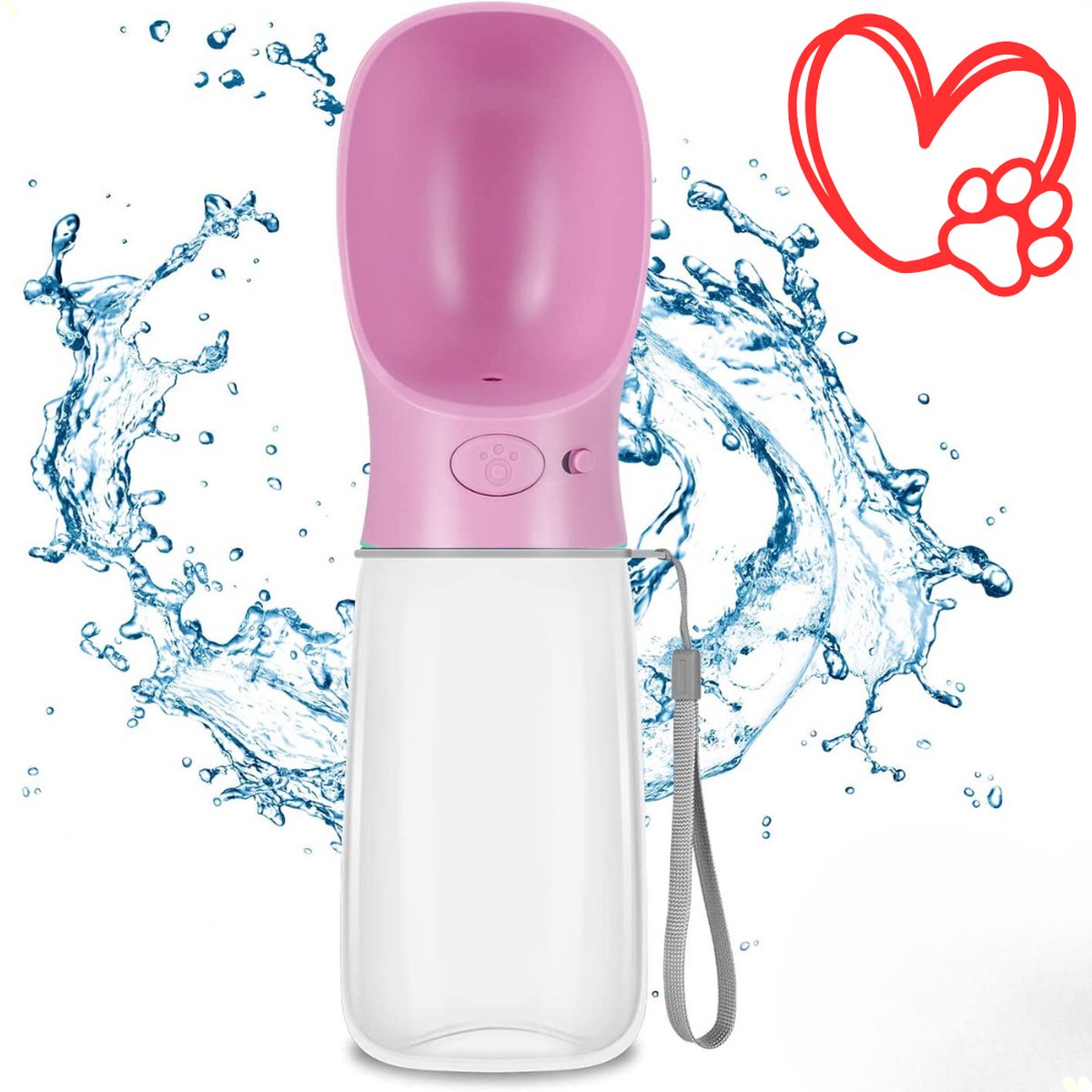 Bol.com Drinkfles Hond - Waterfles Voor Onderweg - Honden drinkbus - 550ml - Blauw aanbieding