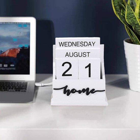 Eeuwigdurende kalender vintage houten kalender voor thuis bureau kantoor decoratie (stijl1 Eeuwigdurende kalender vintage houten kalender voor thuis bureau kantoor decoratie (stijl1