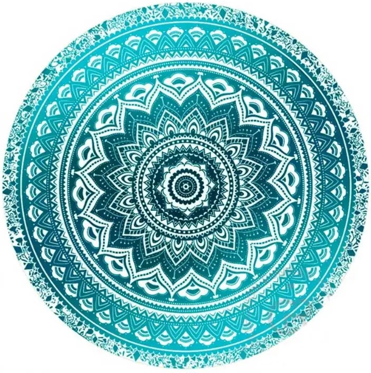 Mandala Tafelkleed - Ronde Mandala - Tafelkleed Rond - Groen/Blauw - 130cm