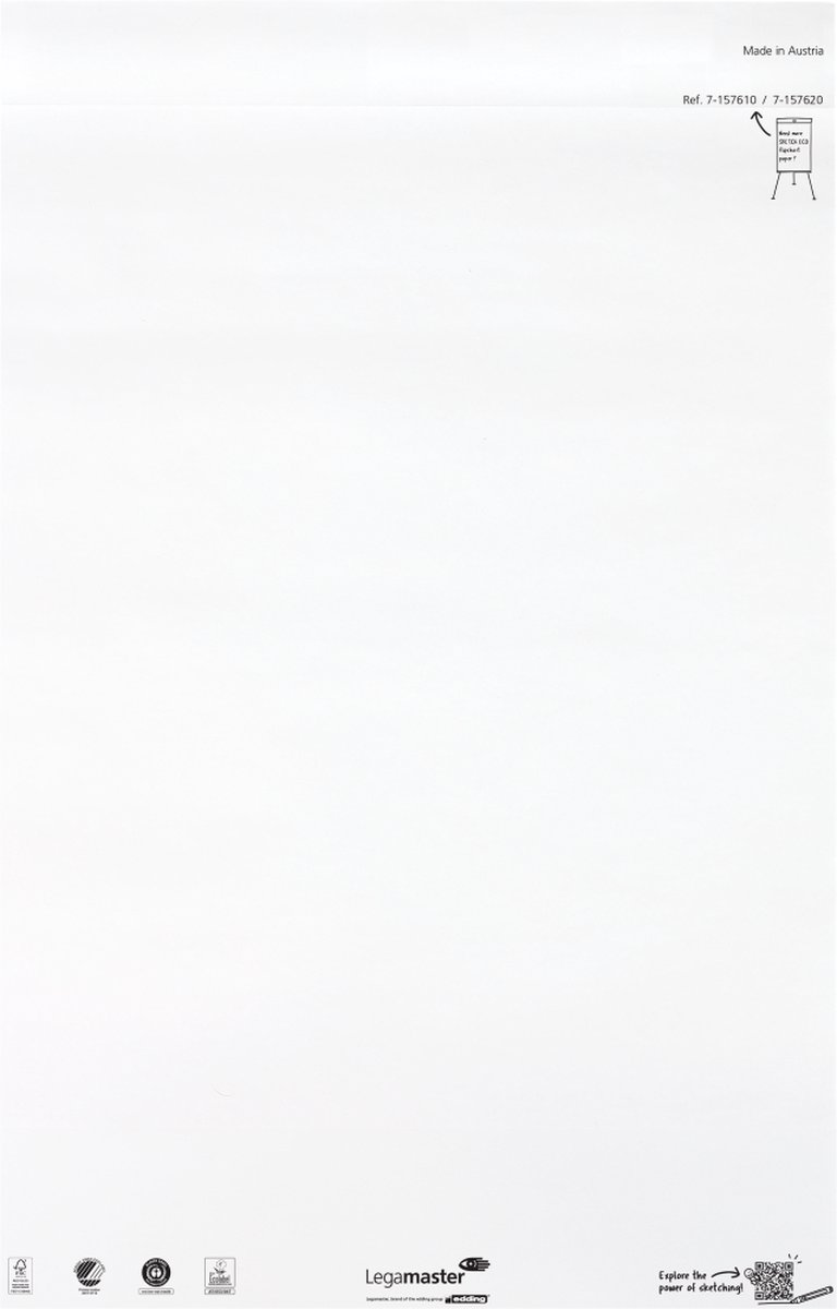 Legamaster SKETCH ECO flip-overblok blanco, 5 x 20 vellen, incl. 2 edding 31 flipchartmarkers thumbnail 3