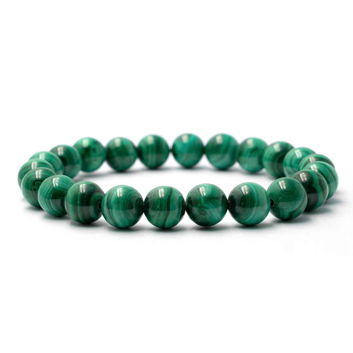 Bixorp Gems Malachiet Edelstenen Armband - 8mm / 20cm - Luxe Handgemaakte Kralenarmband