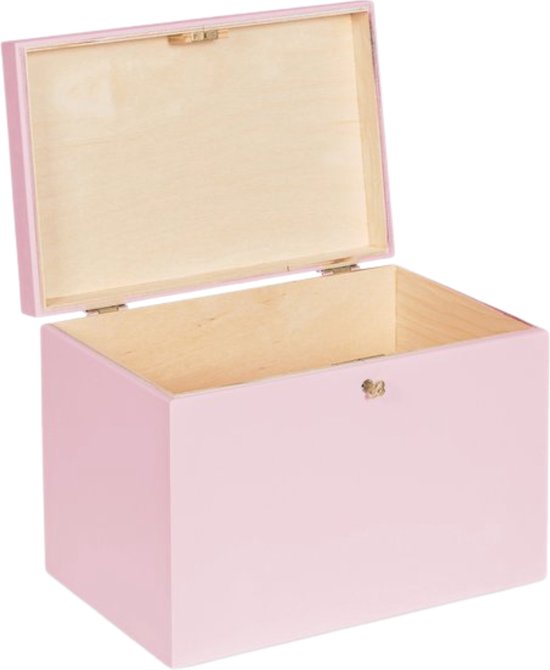 LAUBLUST Grote houten kist met deksel en handgrepen, 40x30x24cm LAUBLUST Grote houten kist met deksel en handgrepen, 40x30x24cm