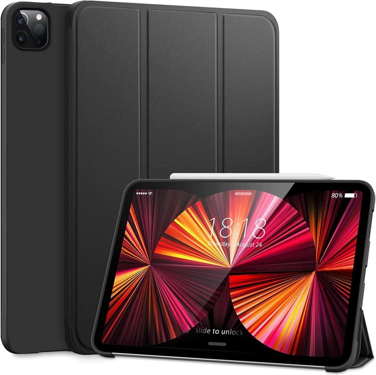 Smart Cover Hoes Geschikt Voor iPad Pro 11-inch (2024) Smart Cover Zwart