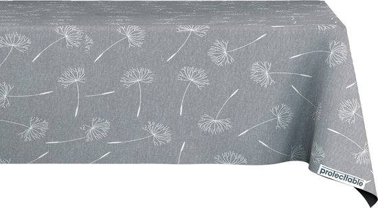 ANRO Afwasbaar tafelkleed/tafelzeil; beige, linnenlook, ovaal, 240 x 140 cm