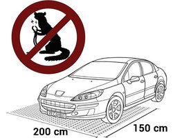 LotaHome - Anti Marter Mat voor onder Auto - 150x200cm - Martjerverjager - Afweermiddel - Anti Marter Rooster - Martermat - Steenmarterverjager Auto - Ongediertebestrijding - Diervriendelijk - Afweermat - Voor Buiten - Zwart