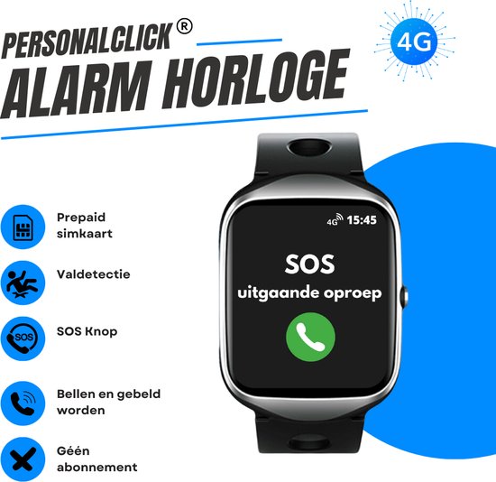 PersonalClick SOS Alarm Horloge voor Ouderen met Valdetectie SOS Horloge Senioren . bol