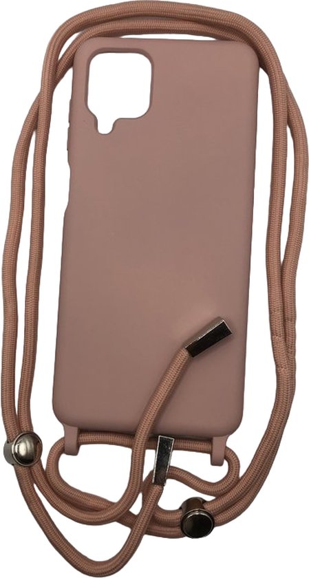 Coque arrière en Siliconen avec cordon - Convient pour Samsung Galaxy A12 - Vieux rose