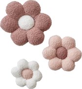 Vertbaudet Set van 3 bloemen met bouclestof