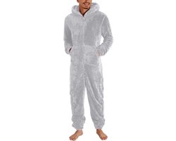 Warme Modieuze heren pyjama - Capuchon - Fleece - Jumpsuit - Onesie - Winter - Nachtkleding - Slapen