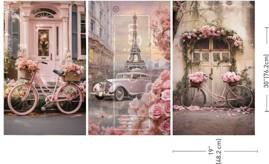 Redesign - PACK de papier de soie de découpage - Parisian Bloom Haven - 3 feuilles 48,2 x 76,2 cm
