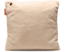 Cozy warmtekussen - Duurzaam & Draadloos - Infrarood - 45x45 cm - crème - Teddy stof - Grote Batterij