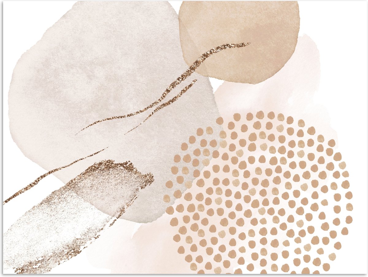 Poster 120x90 cm - Watercolor - Beige - Pastel - Modern - Abstract - Posters - Wanddecorat